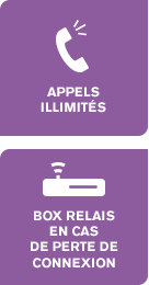 Appels Illimités + Box Relais en cas de perte de connexion Appels Illimités + Box Relais en cas de perte de connexion